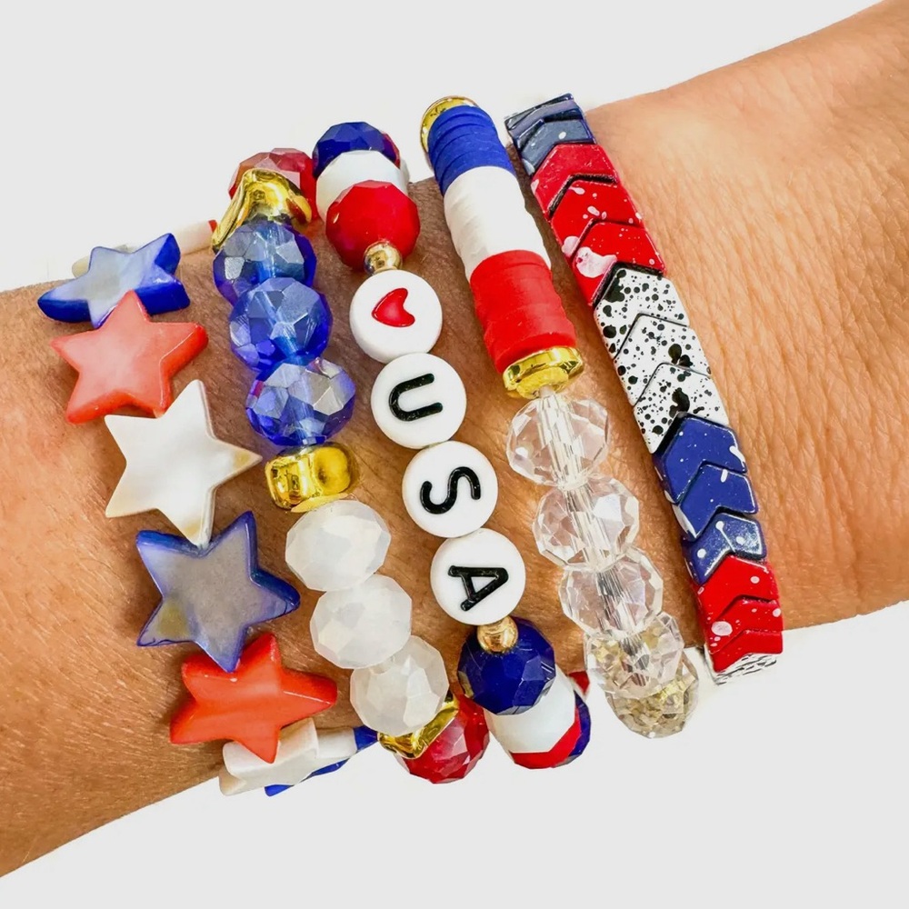 4th of July Bracelet Stack - Patriotic